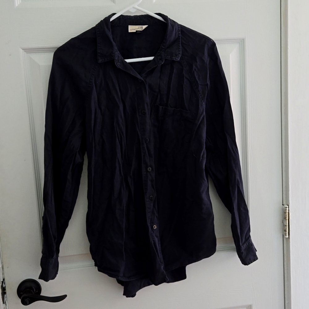 Navy blue long sleeve button up